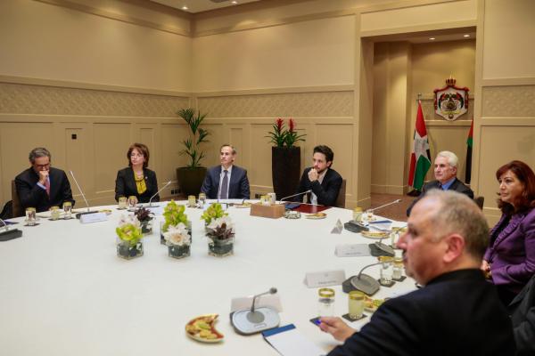 HRH Crown Prince Hussein chairs a meeting of the board of trustees of the newly established Crown Prince Foundation